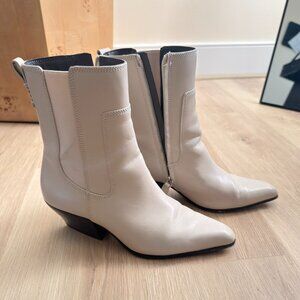 Franco Sarto Women's Anina Western Ankle Booties White, Size : 8M